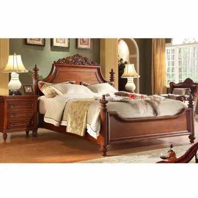 French Carved Solid Wood king Bed