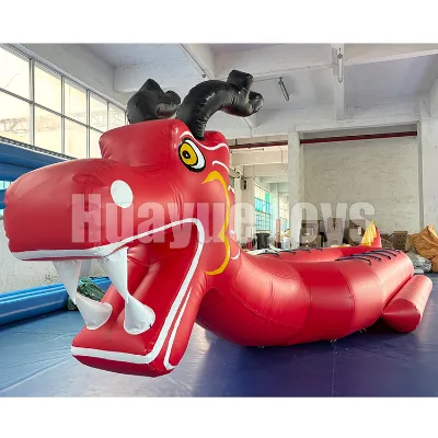 HUAYUE Hot Sale 10 Persons Double Tube Ocean Rider Inflatable Red Dragon Boat Inflatable Towable Boat Toy Banana Boat