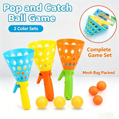 Plastic Scoop Ball Game Set Click Catch Launcher Toss Toy Parent Child Interactive Outdoor Sports Activity Kids Adults