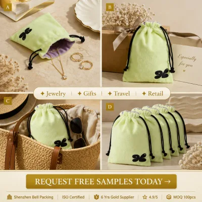 Custom Logo Printed Terry Cosmetic Gift Drawstring Bag Fashion Luxury Terry Dust Packaging Pouch for Shoe Clothes
