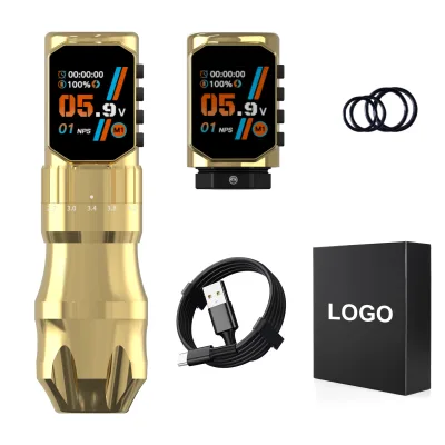 Dual-battery Adjustable-stroke High-quality Metal Hollow Cup Motor Tattoo Pen Machine Adjustable Frequency Cross-border Laser