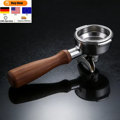 Custom Luxury Eco-Friendly Coffee Appliance Espresso Hand-Washing Pot Wooden Handle Stainless Steel 51mm Coffee Portafilter