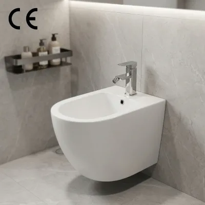 Hot Sale CE Certification Bathroom Sanitary Ware Wall Mounted Bidet Easy Installation One Piece Wall Hung Bidet