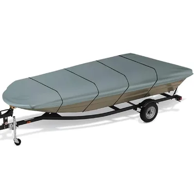 Marine Grade 420D Heavy Duty Trailerable Waterproof Jon Boat Cover Fit Jon Boat 15ft Long Beam 72" Boat Covers