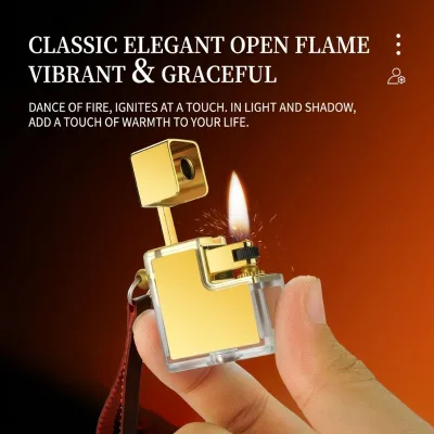 Compact Open-flame Mini Kerosene Lighter Perfect Gift Keychain Lighter Style Suitable for Women Without Oil