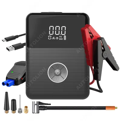21800mAh Capacity & 2000A Peak Current, 150PSI Air Compressor, for 6.0L Gasoline and 5.0L Diesel Vehicles , Emergency LED Light
