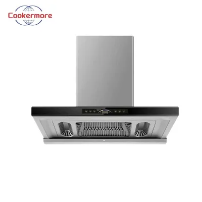 Stainless Steel T-Shaped Wall-Mounted Cooktop Powerful Suction Touch Control Low Noise LED Lit Class Energy Efficient Household