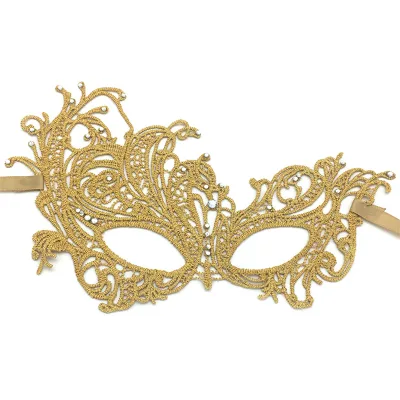 Venice Masquerade Ball Lace Mask With Rhinestones Unshaped Half Face Mask for Halloween Party Festival Cosplay Supplies