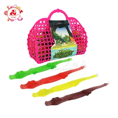 3D crocodile Shaped Sucking Jelly Pudding Strips in Basket