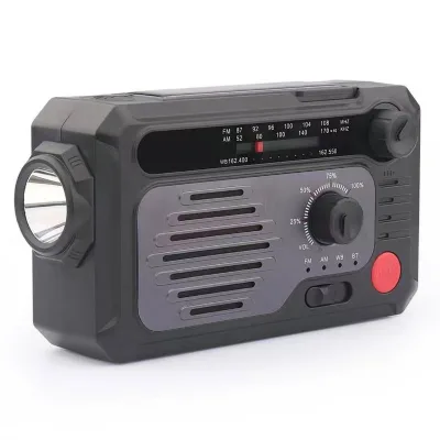Smart products Emergency Crank Weather Radio 2000mAh Solar Hand Crank Portable AM/FM/Radio with 1W Flashlight and Reading Lamp