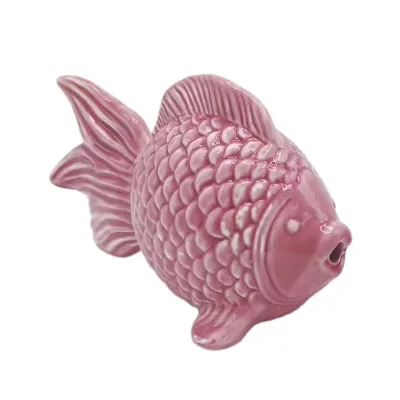 Pink Fish Ceramic Statue & Figurine for Home Decoration