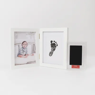 Hot Selling Wooden Baby Footprint & Handprint Kit Inkless Ink Pad That Won't Stain Hands No Need for Cleaning