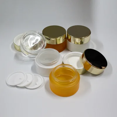 Wholesale Customize 50ML TRANSPARENT MATTE WHITE and TRANSPARENT MATTE YELLOW GLASS JAR