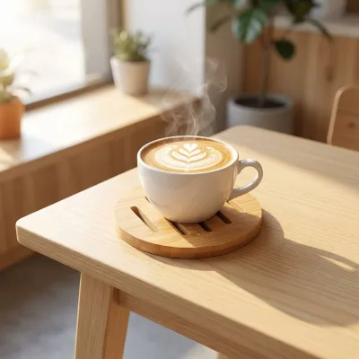 Natural Bamboo Heat Insulation Pad Hollow Slotted Trivet Round Coaster for Hot Pots Coffee Cups Non-Slip Kitchen Tableware