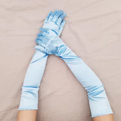Satin Gloves Lady Wedding Show Party Clothing Accessories Dance Gloves Women Long Dress Satin Gloves Miss Business Etiquette