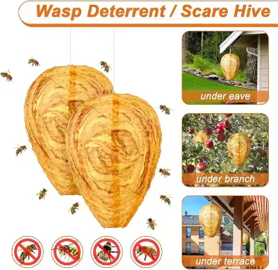 Decorative Foldable Fabric Simulation Wasp Nest with Marble Pattern and Weatherproof Shell for Luxury Hotel Terrace ,in Stock