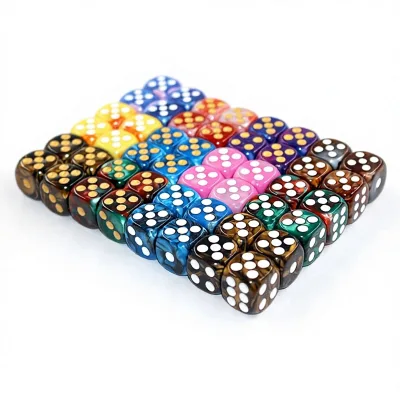 Factory Direct Sale Plastic Customizable Rounded Corner 16mm Gaming Dice Toy Set Universal Various Colors and Points