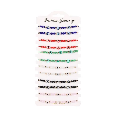 Devil's Eye Crystal Handwoven Bracelet Beaded Three Eye Women Bracelet