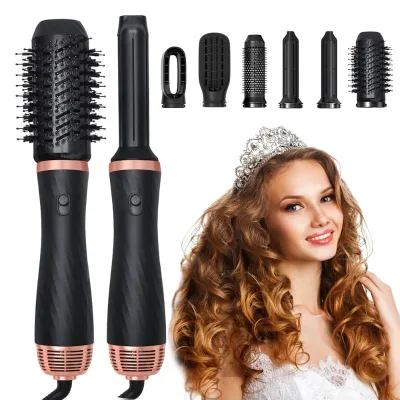 6-in-1 Hair Dryer Brush Hot Hair Styler for Straightening Curling Smoothing Hair Care Styling Appliances