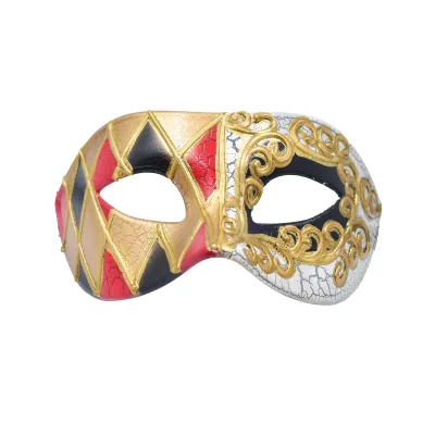 Halloween Retro Antique Half Face with Holiday Costume Party Venice Ancient Rome Pattern Eye Mask