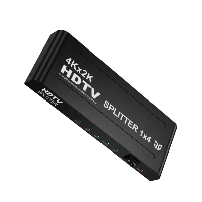 Metal Shell 4K 30Hz 1 in 4 Out HDTV Splitter UHD 3D 4 Ports Hdtv Splitter with Reset 1x4 Multiple Screen Output HDTV Splitter