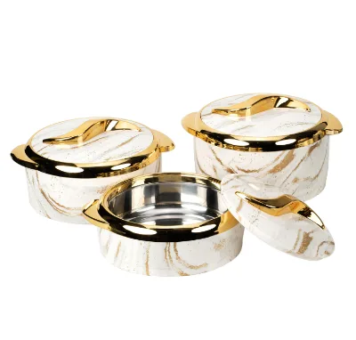 New Luxury 3-Piece 2.6/2.1/1.6qt Thermal Casserole Dish Set with Lids Insulated Stainless Steel Container for Hot & Cold Food