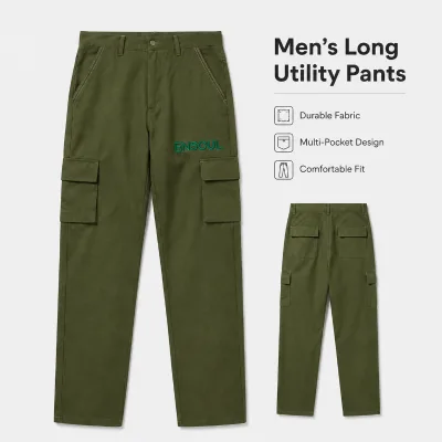 High Quality Bulk Custom Mens Cotton Cargo Jogger Track Plain Straight Leg Casual Bottoms Utility Pants OEM/ODM Manufacturer