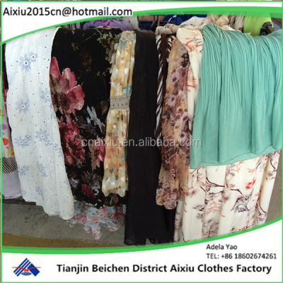 Cheap Used Clothing Ladies Cotton Dress Stock Different Types Used Clothing