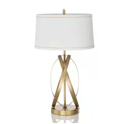 American Simple and Creative Golden Metal Table Lamp Modern Table Lamps for Living Room Study Bedroom Bedside Art Decorative