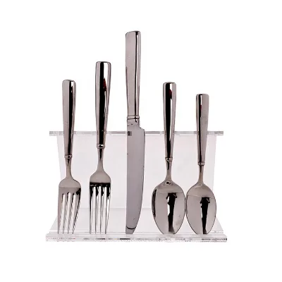 Desktop Cutlery Flatware Stand Kitchen Knife Display Stand 9 Slot Clear Acrylic Fork Spoon Holder