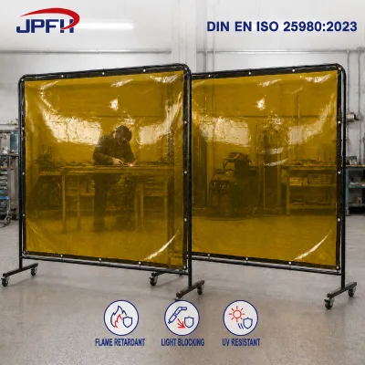 High Quality 6x6ft Yellow Welding Curtains with Frame Screen Shield for Industrial and Home Use