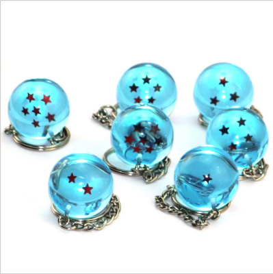 Dragon Ball Star Resin Keychains Hanging Pendant Transparent Balls Keyring Gift 7 Stars Anime Ball KeyChains Pendant