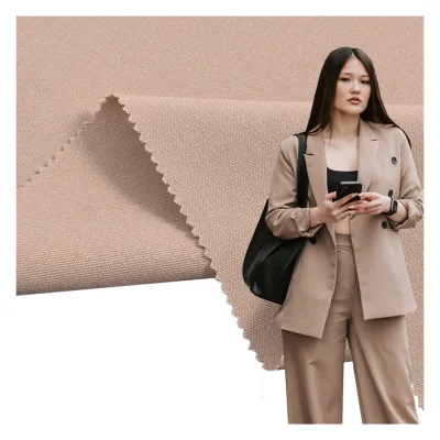 Wrinkle Resistant Multicolor Solid Tr Polyester Rayon Spandex Fabric for Formal Female Suit