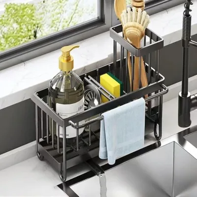 Hot Selling Stainless Steel Portable Kitchen and Bathroom Sink Organizer Durable Multipurpose Cleaning Tool
