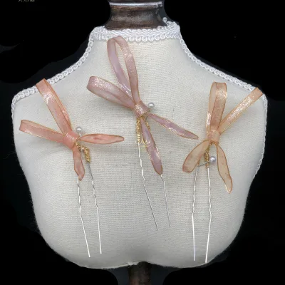 AP-2920T FLODY Factory Wholesale Custom Colorful Thin Bow Hair Pins or Clips Gold Wedding Bridal Hair Accessories