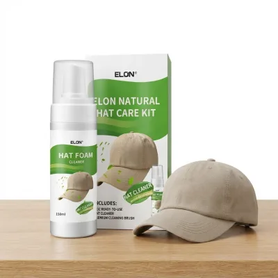Baseball Cap Hat Cleaner Easy Remove Hard Stains Dirt Cleaning Kit Solution Custom Private Label 150ml with Brush Towel