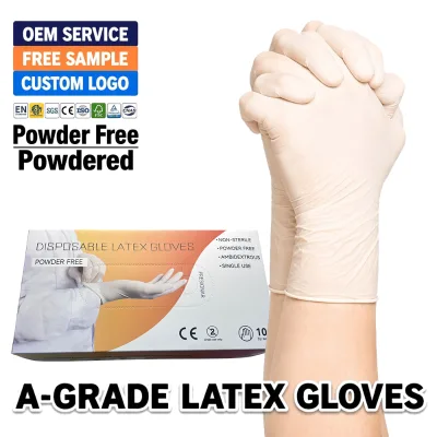Latex Gloves Examination Inch Private Label Free 9 Waterproof Chemical Resistant Convenient Thickened Extra Thick