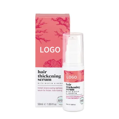 Private Label Hair Thickening Serum with Keratin &Biotin Prevents Frizz Adds Shine Hair Growth Serum Lightweight Hair Treatment