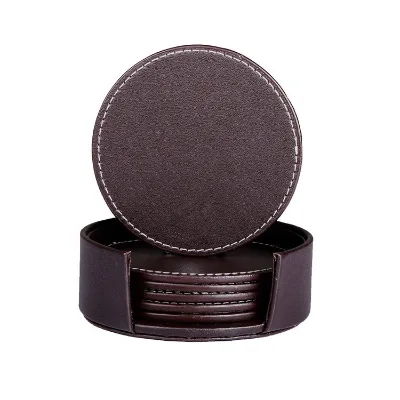 Promotional Item Leather coaster with Custom logo
