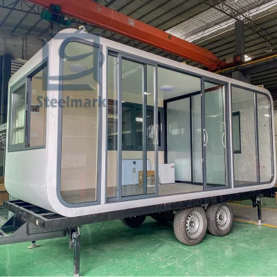 2022 New Product Apple Cabin Crane Trailer Modern  Elegant Design Prefab Container Homes Apple Cabin Office Pod