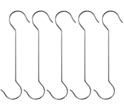 Extra Long 16 Inch S Shaped Hooks Stainless Steel Large Size Silver Hanger for Bird Feeder Plant Hanger Tree Branch Hook