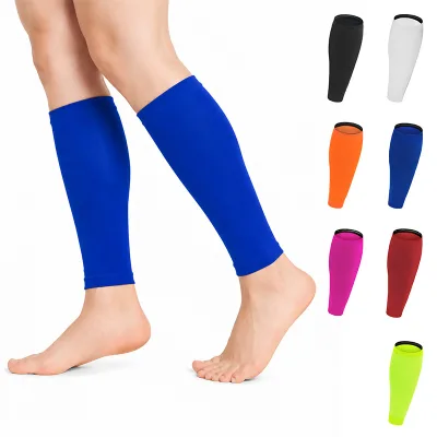 Private Label Leg Sleeve Soccer Compression Calf Sleeve with Anti-Slip Silicone Grip