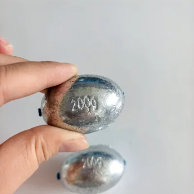 Eeg Sinker Shaped Galvanized Iron Sinker Custom Fishing Weight Pendant for Freshwater Saltwater Fishing Tackle Accessories