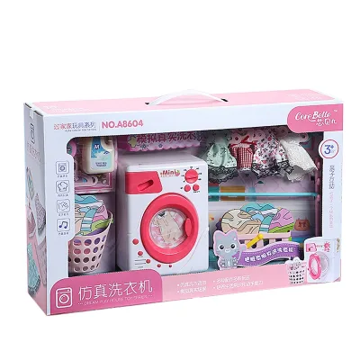 Play House Set Washer Play Set for Kids Mini Portable Clothes Washing Machine Juguetes Para Los Ninos