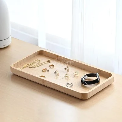 Bamboo Tray Vanity Tray for Dresser Tops - Tray for Bathroom Home Kitchen Serving Decorating Organizing