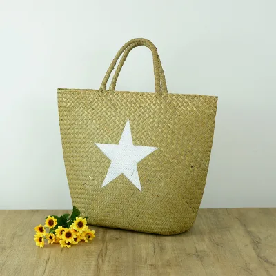 Cheap Price Handmade Vintage Bags for Women Woven Customized Design Hand Bags Natural Grass Design Big Capacity Bags