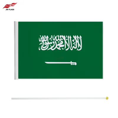 Saudi Arabia Hand Held Flag 40*60cm Saudi Arabia Country Hand Flag With Small Stick