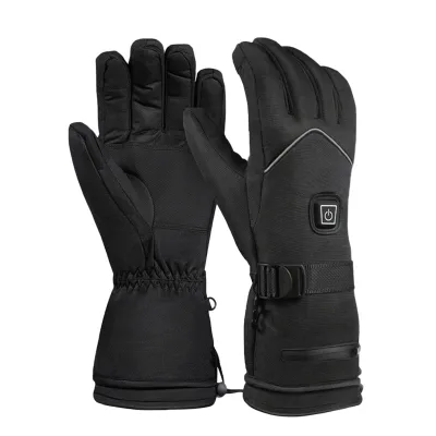 Adult Winter Warm Gloves with Heating Feature Plain Style Polyester Fabric Scarf Hat & Glove Sets