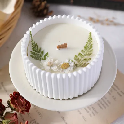 Natural Plant Wax Creative Scented Candles with Various Dried Flowers Essential Oil Fragrance Home Decor Wedding Favors