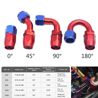 EPMAN Universal AN4 AN6 AN8 AN10 AN12 Oil Fuel Swivel Hose End Fitting Straight 0/45/90/180 Degree Oil Hose Ending